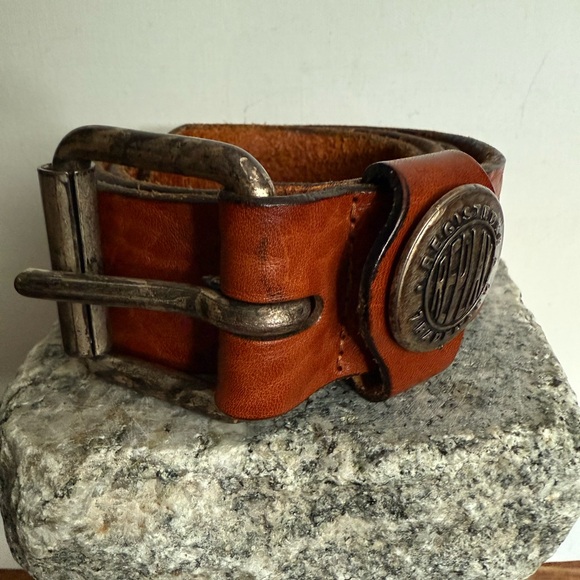 Vintage Replay Cognac Leather Belt with Metal Buckle - Picture 3 of 13